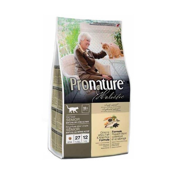 Сухой корм Pronature Holistic с океанической белой рыбой и диким рисом, холистик, для котов, 5.44 кг