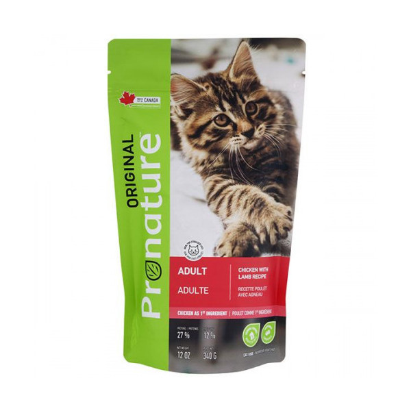 Сухой корм Pronature Original Adult Lamb Chicken с курицей и ягненком, для котов, 340 г