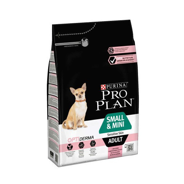 Сухой корм Purina Pro Plan Adult Small & Mini Sensitive Skin для собак мелких пород, с лососем и рисом, 3 кг