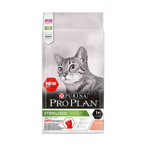 Сухой корм Purina Pro Plan Cat Sterilised Salmon для стерилизованных кошек, с лососем, 3 кг