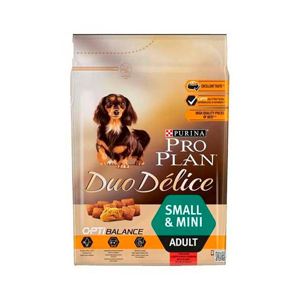 Сухой корм Purina Pro Plan Dog Duo Delice Small and Mini Adult для собак мелких пород, говядина с рисом, 2.5 кг