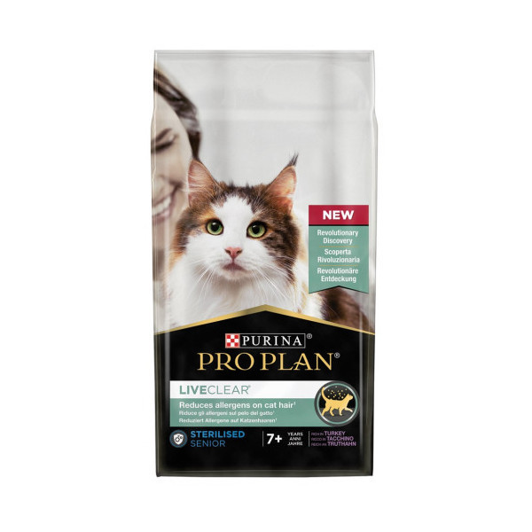 Сухой корм Purina Pro Plan LiveClear Sterilised Senior 7+ для кошек старше 7 лет, с индейкой, 1.4 кг
