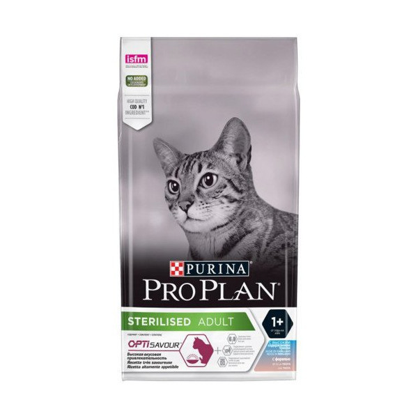 Сухой корм Purina Pro Plan Sterilised Senses для кастрированных котов, с треской и форелью, 1.5 кг