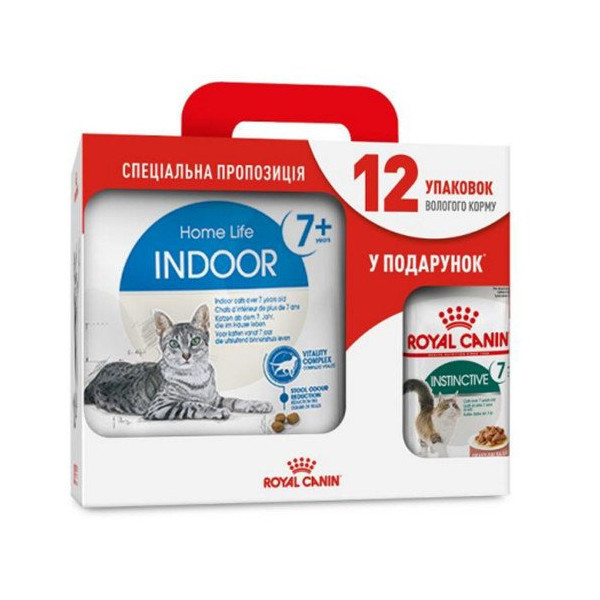 Сухой корм Royal Canin Indoor 27 для кошек постоянно живущих в помещении, 3.5 кг + 12 паучей в подарок