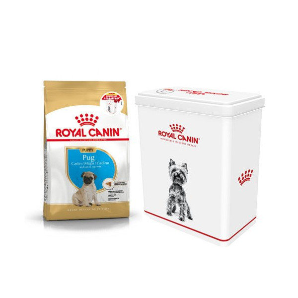 Сухой корм Royal Canin Pug Puppy для щенков мопса до 10 месяцев, 1.5 кг + контейнер в подарок
