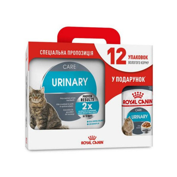 Сухой корм Royal Canin Urinary Care для здоровья мочевыделительной системы кошек, 4 кг + 12 паучей в подарок