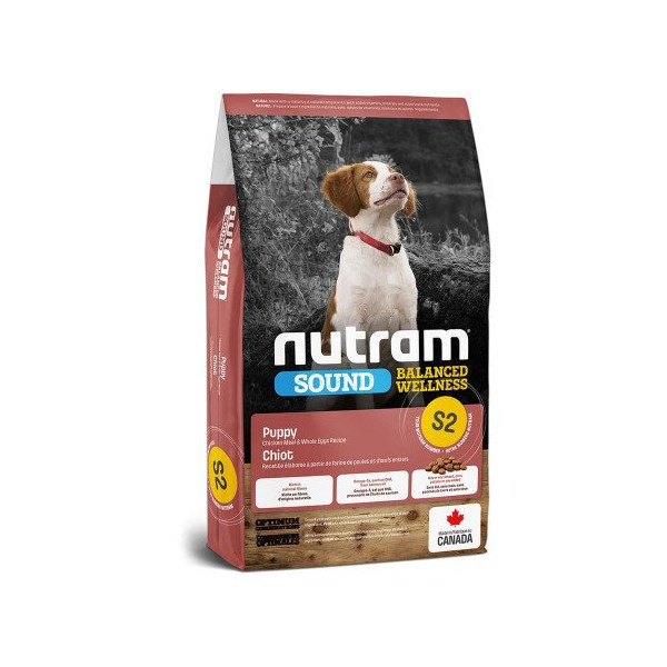 Сухой корм S2 Nutram Sound Balanced Wellness Natural Puppy для щенков, с курицей и цельными яйцами, 11.4 кг