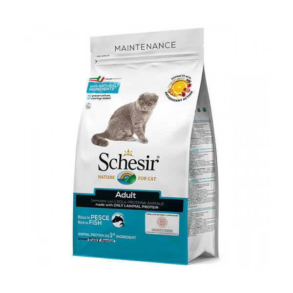 Сухой корм Schesir Cat Adult Fish с рыбой, монопротеиновый, для взрослых котов, 400 г