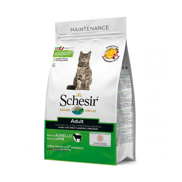 Сухой корм Schesir Cat Adult Lamb с ягненком, монопротеиновый, для взрослых котов, 400 г