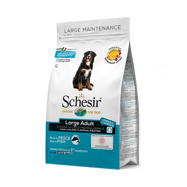 Сухой корм Schesir Dog Large Adult Fish с рыбой, для собак крупных пород, 3 кг