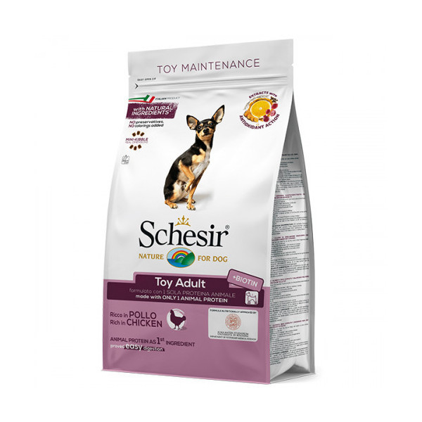 Сухой корм Schesir Dog Toy Adult с курицей, монопротеиновый, для собак мини пород, 2 кг