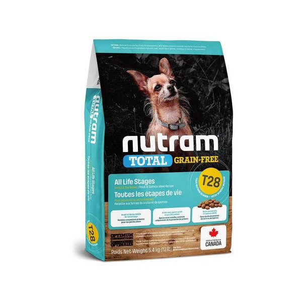 Сухой корм T28 Nutram Total Small Breed для мелких пород собак, с лососем и форелью, беззерновой, 2 кг