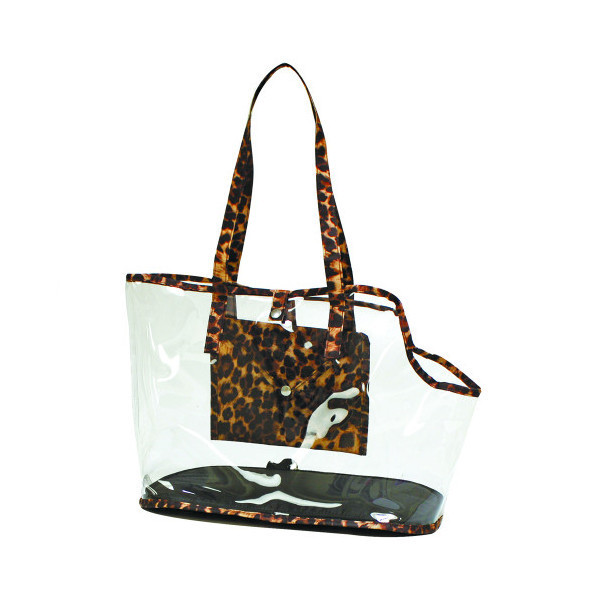 Сумка Croci Invisible Leopard для кошек и собак мелких пород, прозрачный ПВХ, 41×21×31 см