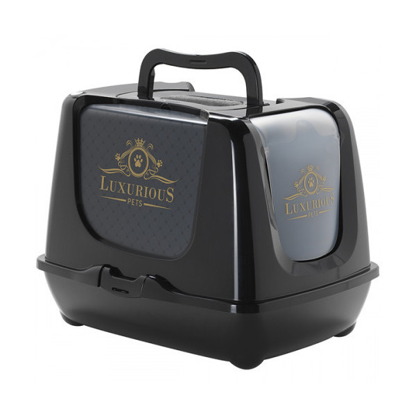 Туалет Moderna Trendy Cat Luxurious Pets для кошек c фильтром и совком, черный, 57,4 х 44,8 х 42,7 см