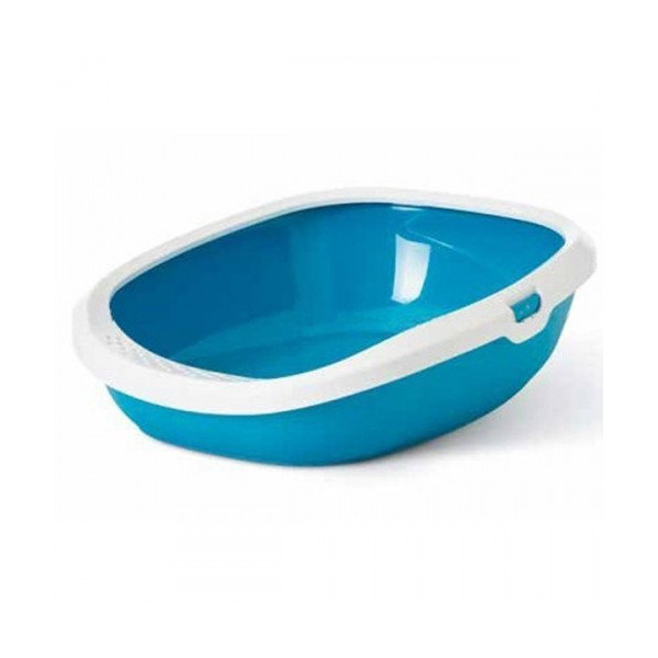 Туалет Savic Gizmo Large для кошек, с бортиком, белый мокко, 52 х 39,5 х 15 см