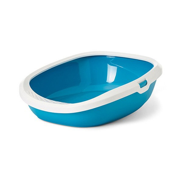 Туалет Savic Gizmo Medium для кошек, с бортиком, голубой, 44 х 35,5 х 12,5 см