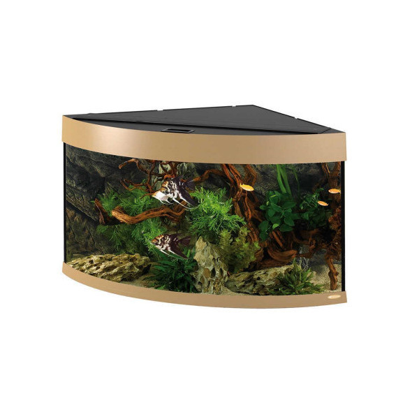 Угловой аквариум Ferplast Dubai Corner 90 Beech с LED-освещением, бук, 180 л