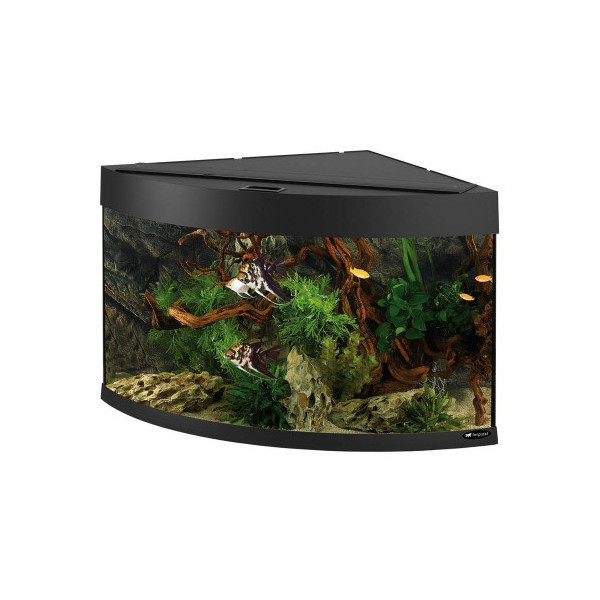 Угловой аквариум Ferplast Dubai Corner 90 Black с LED-освещением, 180 л