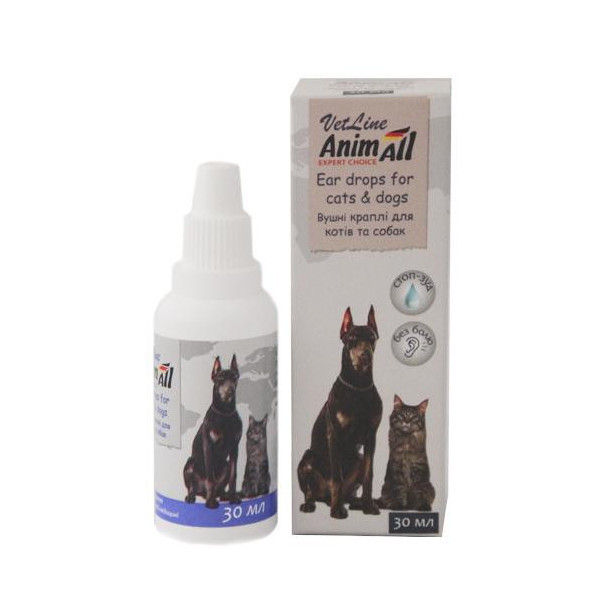 Ушные капли AnimAll VetLine для кошек и собак, 30 мл