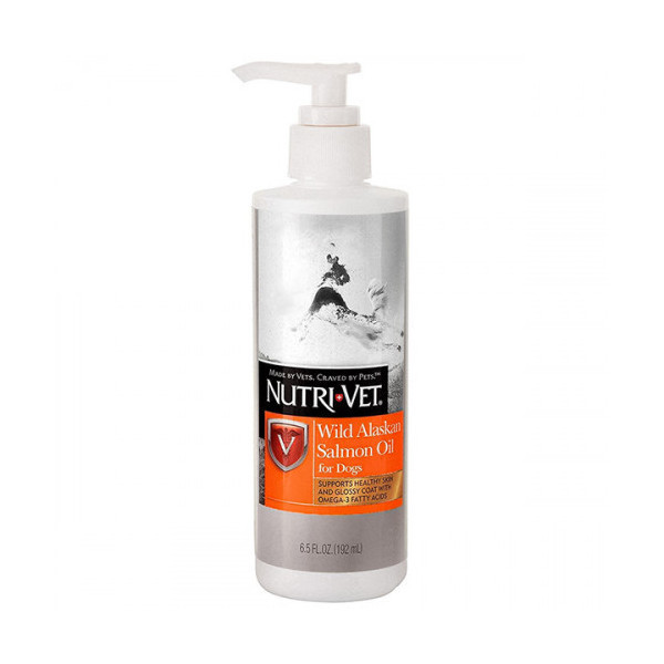 Витаминная добавка масло дикого лосося Nutri-Vet Salmon Oil для шерсти кошек, 192 мл