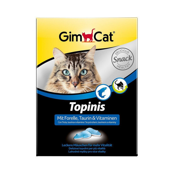 Витамины Gimpet Topinis для кошек, с форелью, 180 табл, 220 г