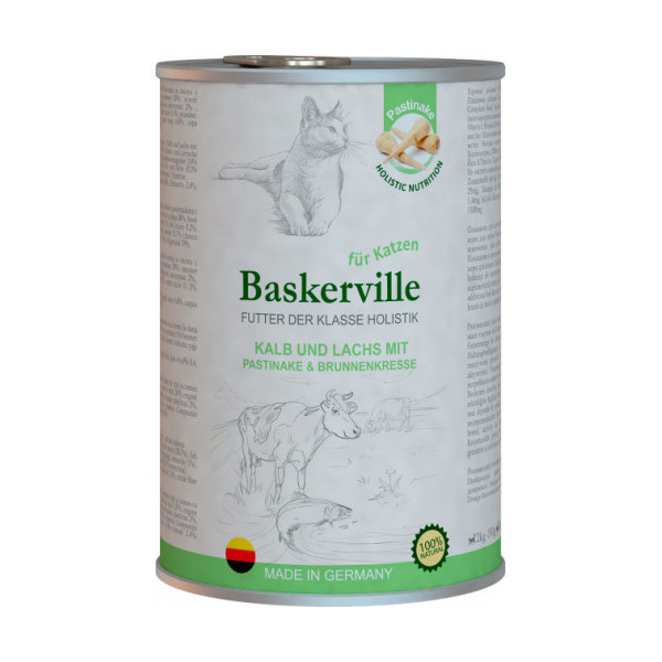 Влажный корм Baskerville Holistic Kalb und Lachs для котов, телятина и лосось, 400 г