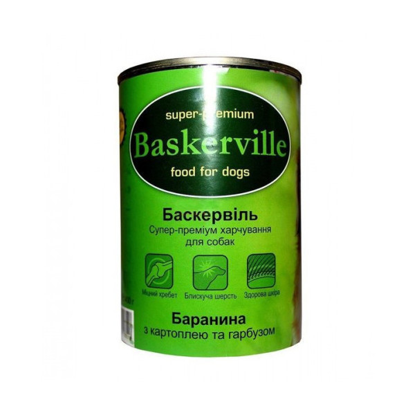 Влажный корм Baskerville для собак, баранина с картофелем и тыквой, 400 г