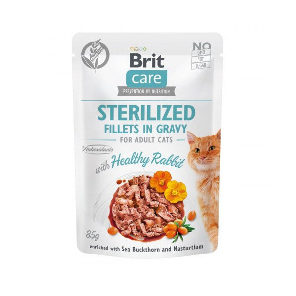 Влажный корм Brit Care Cat, для кошек, филе в соусе с мясом кролика, 85 г