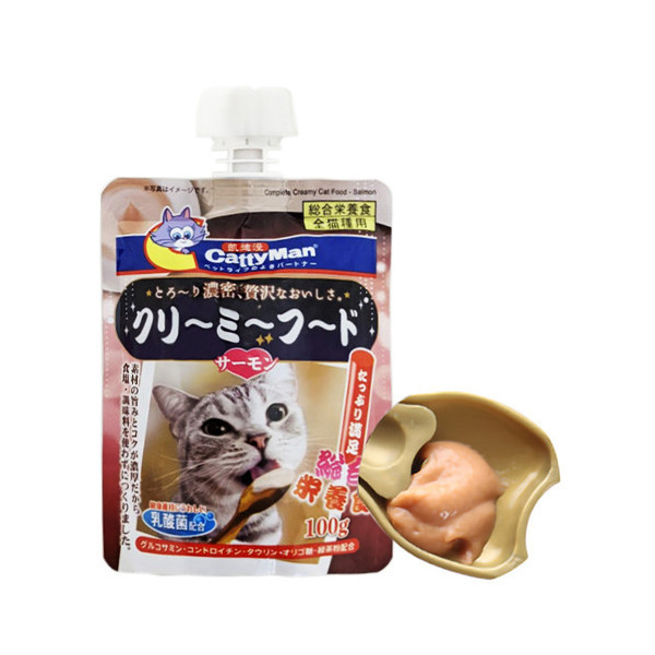 Влажный корм CattyMan Complete Creamy Food Salmon для кошек, крем-суп с макрелью, 100 г