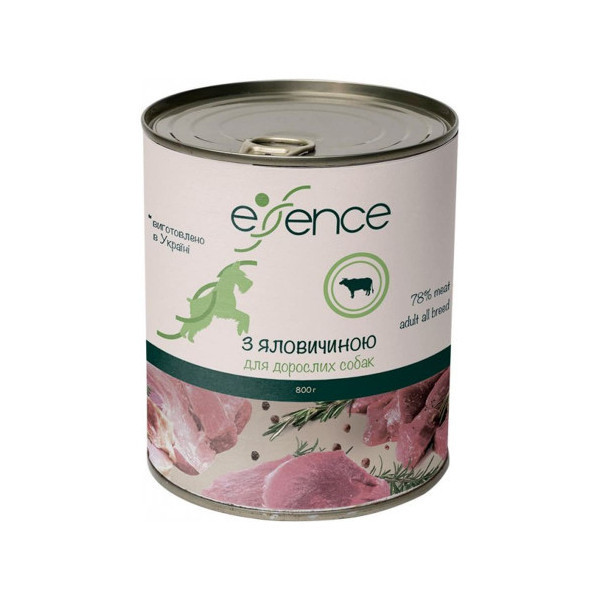 Влажный корм Essence для взрослых собак, с говядиной, 800 г