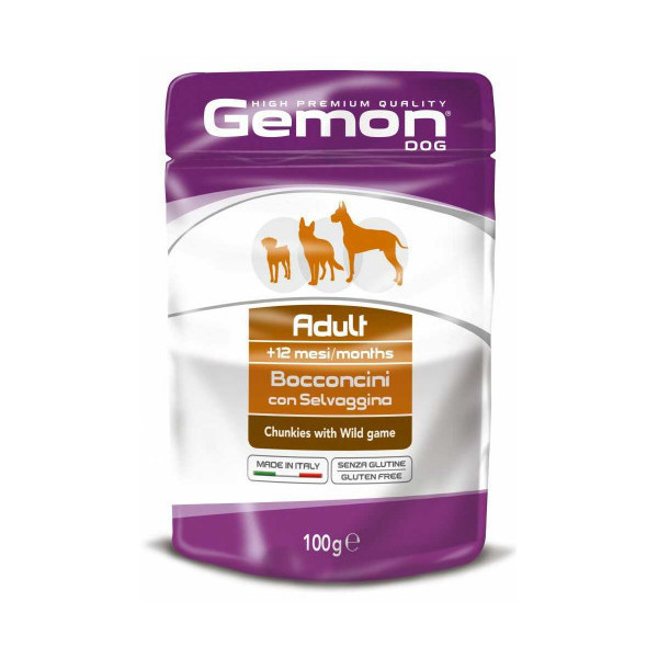 Влажный корм GEMON DOG WET Adult кусочки с мясом диких животных 0,1 кг