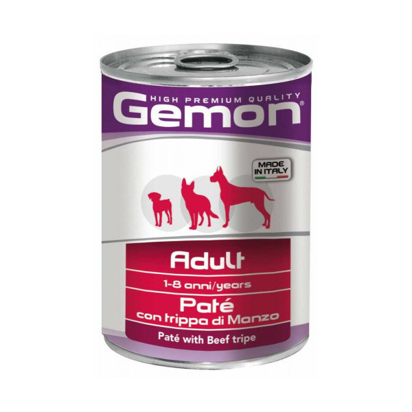 Влажный корм GEMON DOG WET Adult паштет с говяжьим рубцом 0,4 кг