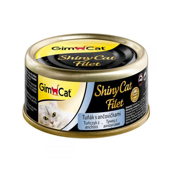 Влажный корм GimCat Shiny Cat для кошек, с тунцом и анчоусом, 70 г