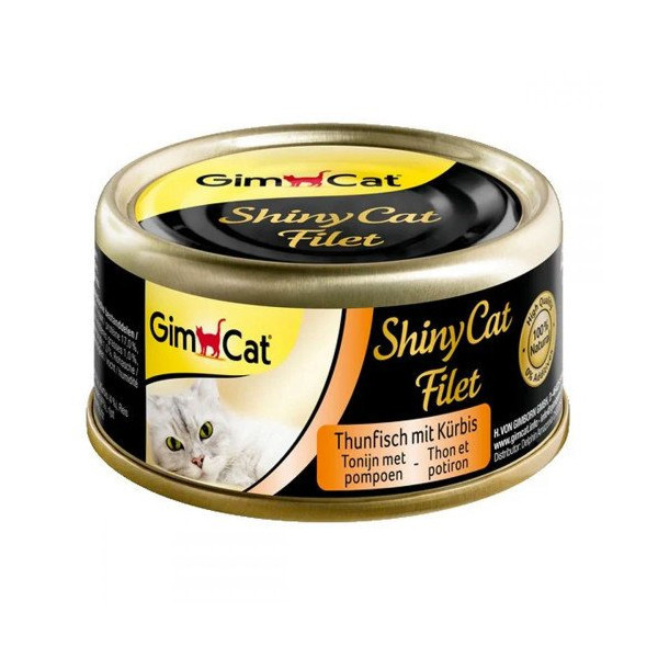 Влажный корм GimCat Shiny Cat для кошек, с тунцом и тыквой, 70 г
