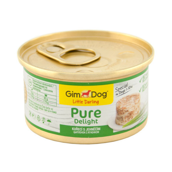 Влажный корм GimDog LD Pure Delight для карликовых и малых пород собак, с курицей и ягненком, 85 г