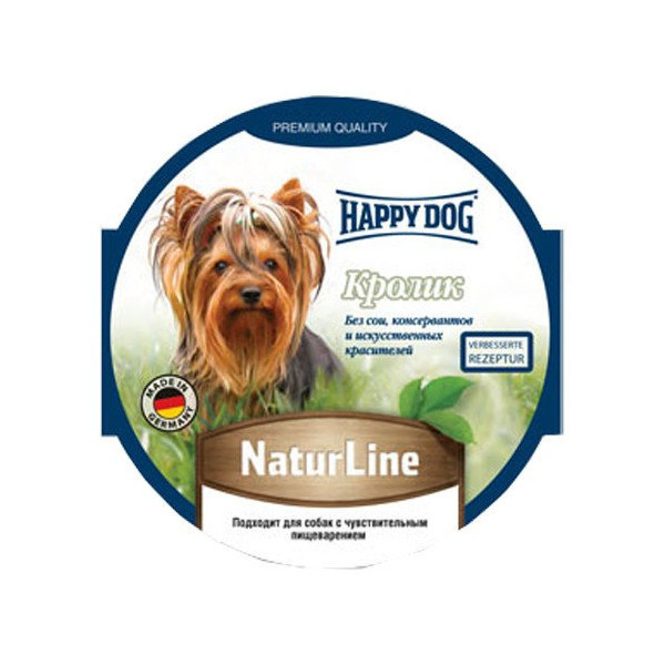 Влажный корм Happy Dog NaturLine для взрослых собак до 10 кг с чувствительным пищеварением, с кроликом, 85 г