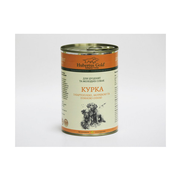 Влажный корм Hubertus Gold для щенков, курица с картошкой и морковкой 400 г
