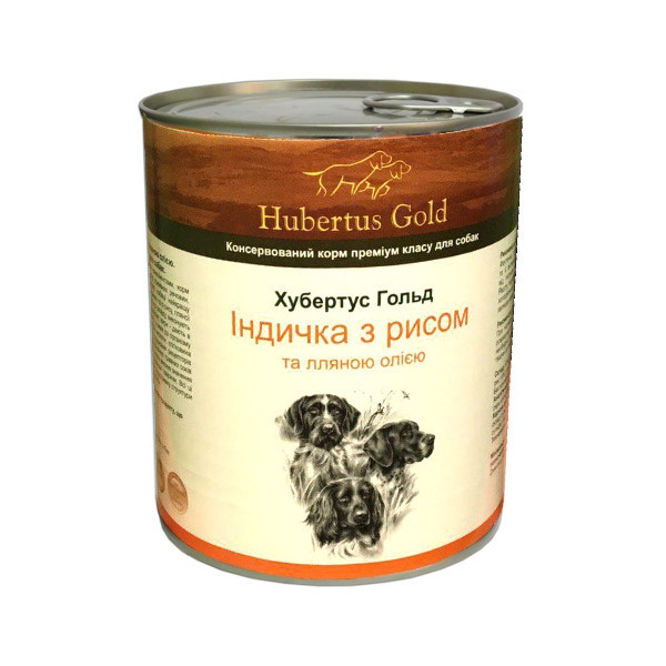 Влажный корм Hubertus Gold для собак, индюшка с рисом, 800 г