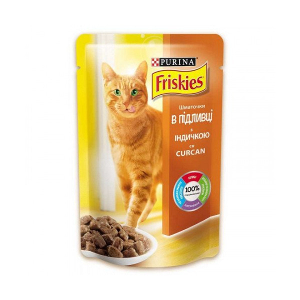 Влажный корм Purina Friskies для кошек, с индейкой в подливке, 85 г