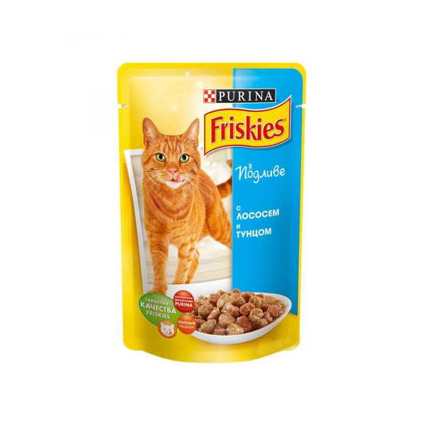 Влажный корм Purina Friskies для кошек, с лососем в подливке, 85 г
