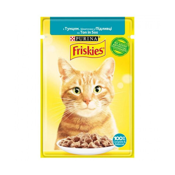 Влажный корм Purina Friskies для кошек, с тунцем, 85 г
