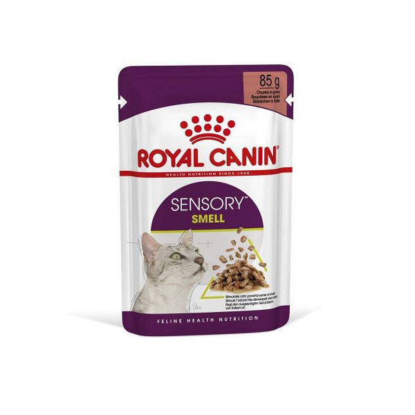 Влажный корм Royal Canin Sensory Smell Gravy для кошек привередливых к аромату, кусочки в соусе, 85 г