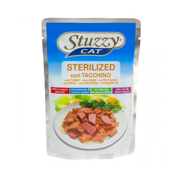 Влажный корм Stuzzy Cat Sterilized Turkey с индейкой, в соусе для стерилизованных кошек, пауч, 100 г