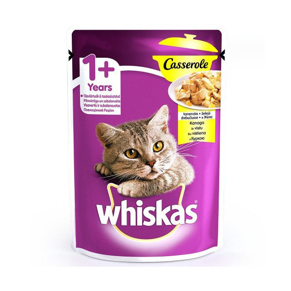 Влажный корм Whiskas Casserole для котов, с курицей в желе, 85 г