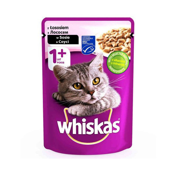 Влажный корм Whiskas для котов, лосось в соусе, 100 г