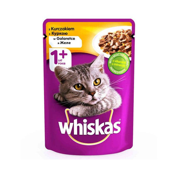 Влажный корм Whiskas для котов, с курицей в желе, 100 г