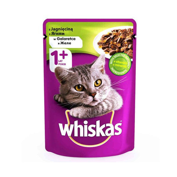 Влажный корм Whiskas для котов, с ягненком в желе, 100 г