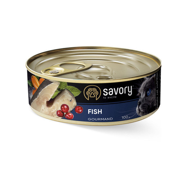 Влажный корм для кошек Savory, с рыбой, 100 г