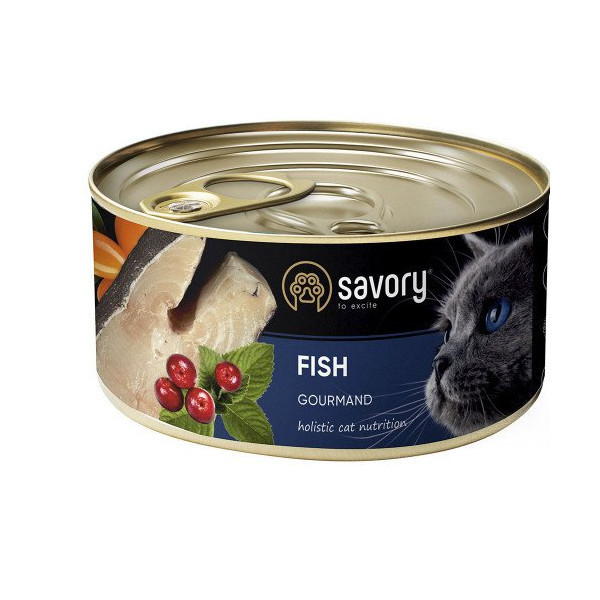 Влажный корм для кошек Savory, с рыбой, 200 г