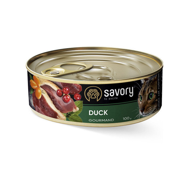 Влажный корм для кошек Savory, с уткой, 100 г
